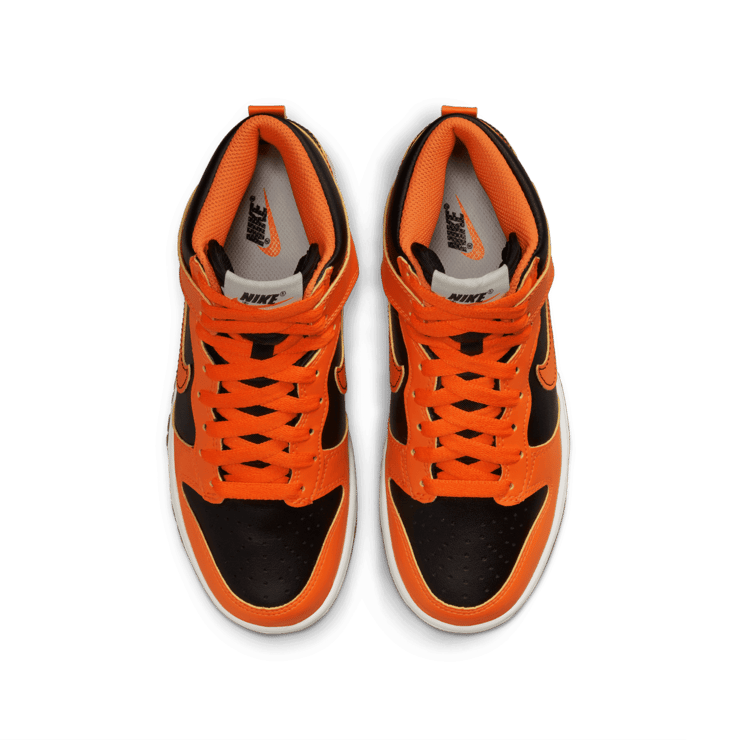 Nike Dunk High Black Safety Orange (GS) Angle 1