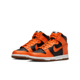 Nike Dunk High Black Safety Orange (GS) Angle 2