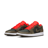 Air Jordan 1 Low SE Light Olive Bright Crimson (W) Angle 2