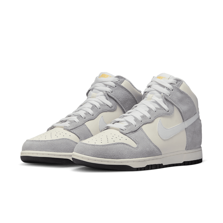 Nike Dunk High Grey Suede White Angle 2