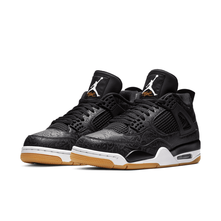 Jordan 4 Retro Laser Black Gum Angle 2
