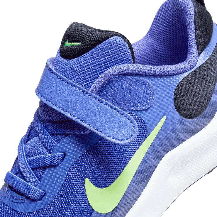 Nike Revolution 7 PS 'Ultramarine Lime Blast' Angle 6
