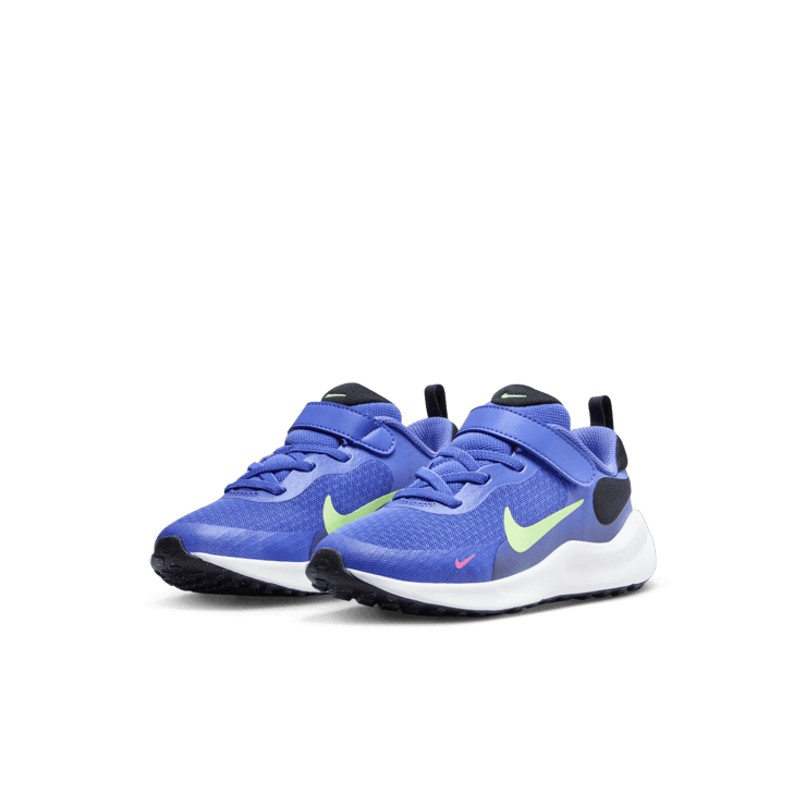Nike Revolution 7 PS 'Ultramarine Lime Blast' Angle 2