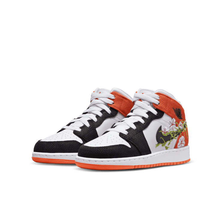 Air Jordan 1 Mid SE Basketball Blossom (GS) Angle 2