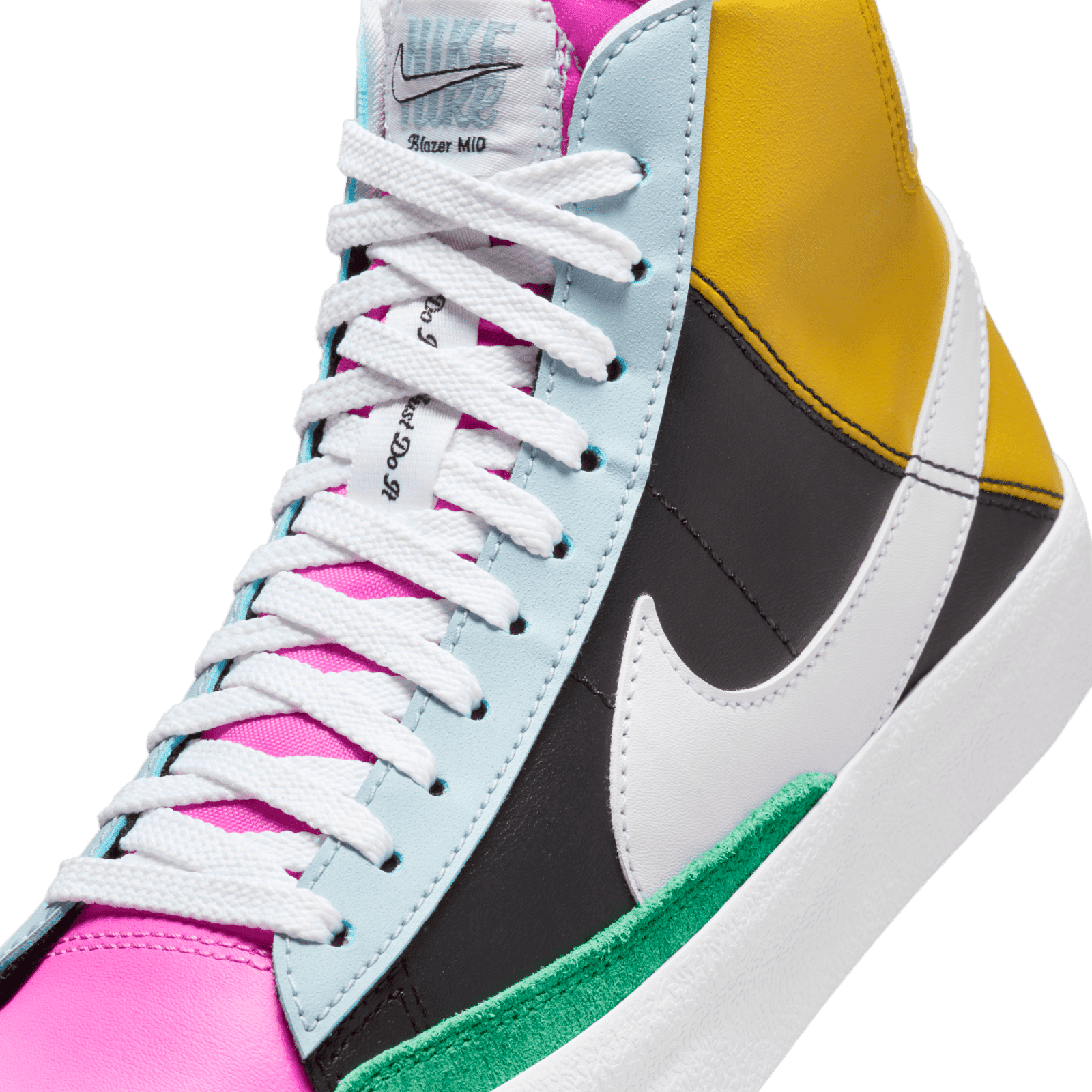 nike blazer mid white blackened blue red crush