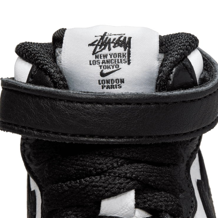 Nike Stussy x Air Force 1 Mid 'Black White' (TD) Angle 5