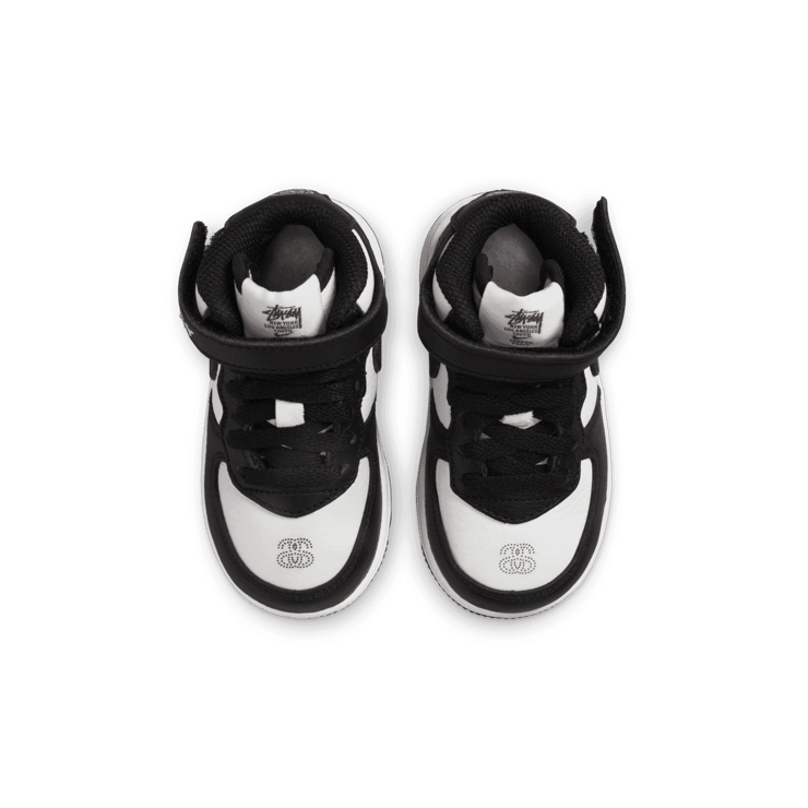 Nike Stussy x Air Force 1 Mid 'Black White' (TD) Angle 1