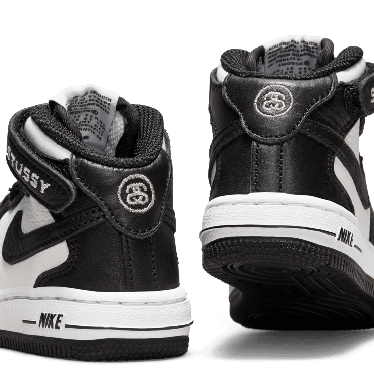 Nike Stussy x Air Force 1 Mid 'Black White' (TD) Angle 7