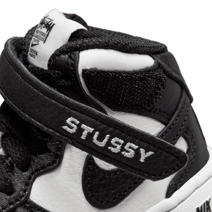 Nike Stussy x Air Force 1 Mid 'Black White' (TD) Angle 6