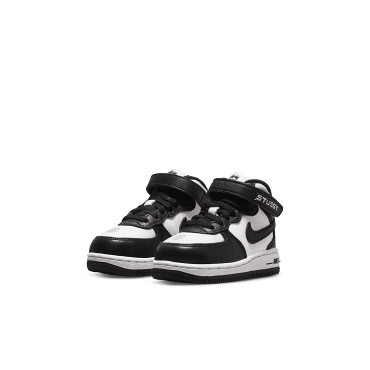 Nike Stussy x Air Force 1 Mid 'Black White' (TD) Angle 2