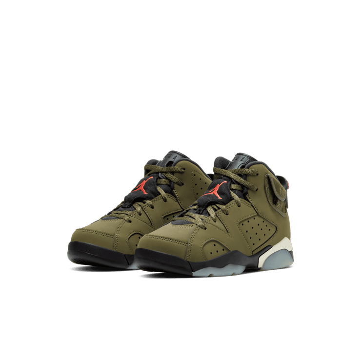 Travis Scott x Air Jordan 6 Retro  'Olive' (PS) Angle 2