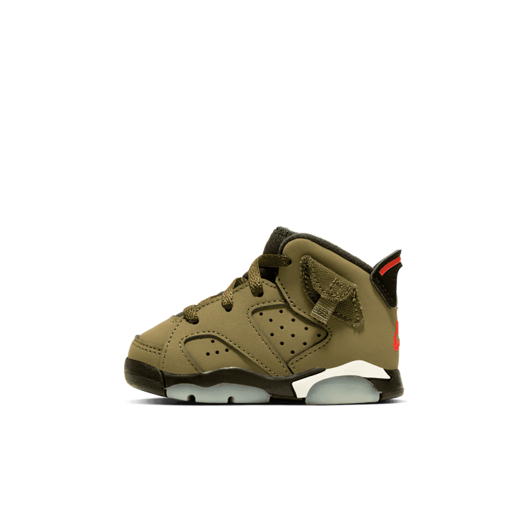 Travis Scott x Air Jordan 6 Retro 'Olive' (TD) Angle 2