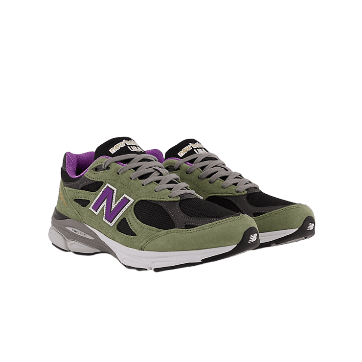 New Balance 990v3 Made In USA By Teddy Santis Green Purple Angle 2