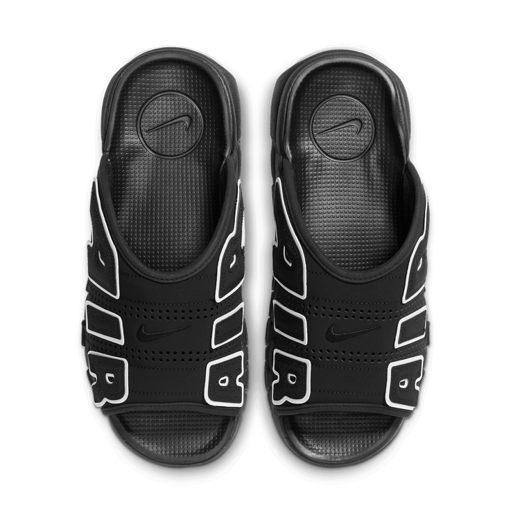 Nike Air More Uptempo Slide Black White Angle 3