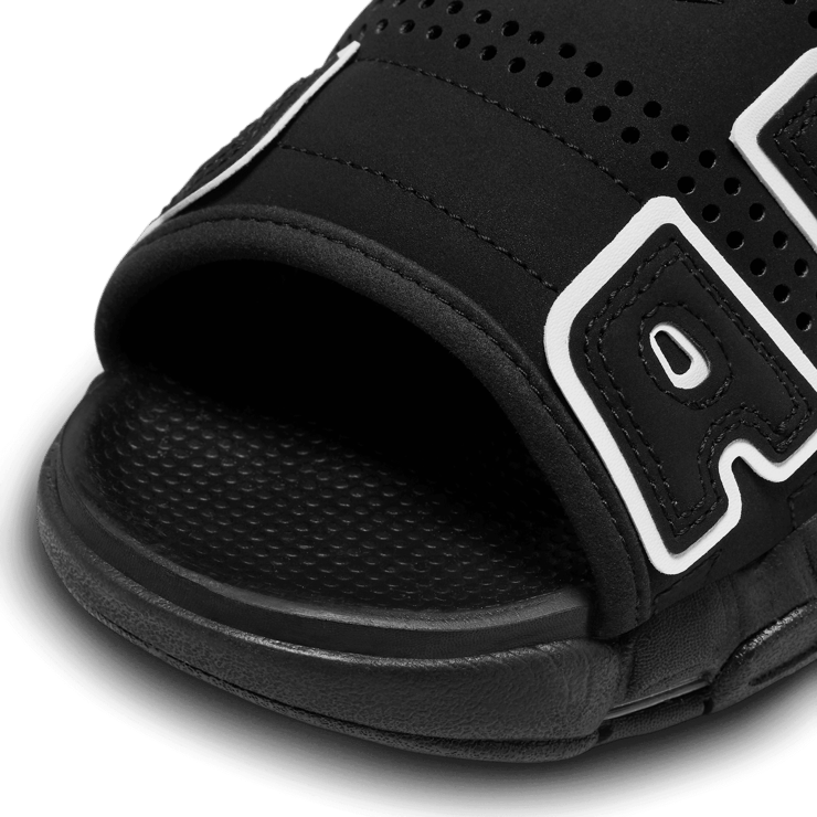 Nike Air More Uptempo Slide Black White Angle 4