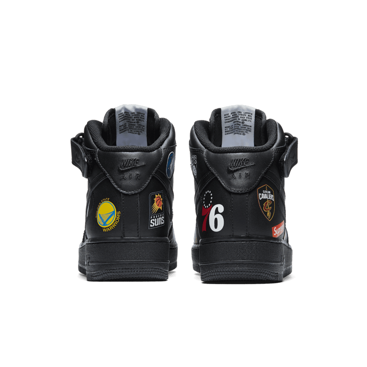 Nike Supreme x NBA x Air Force 1 Mid 07 'Black' Angle 3