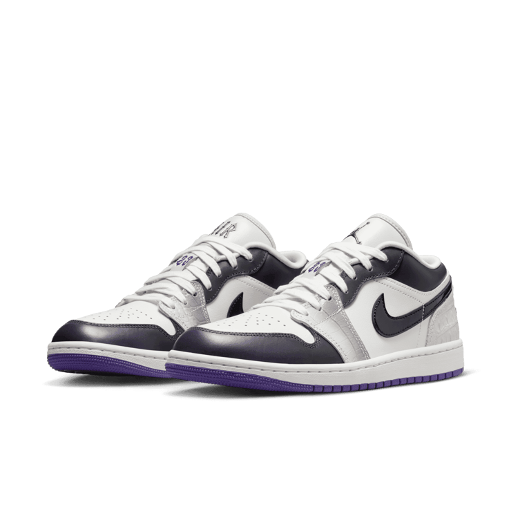 Air Jordan 1 Low SE Cement Grey Field Purple (W) Angle 2