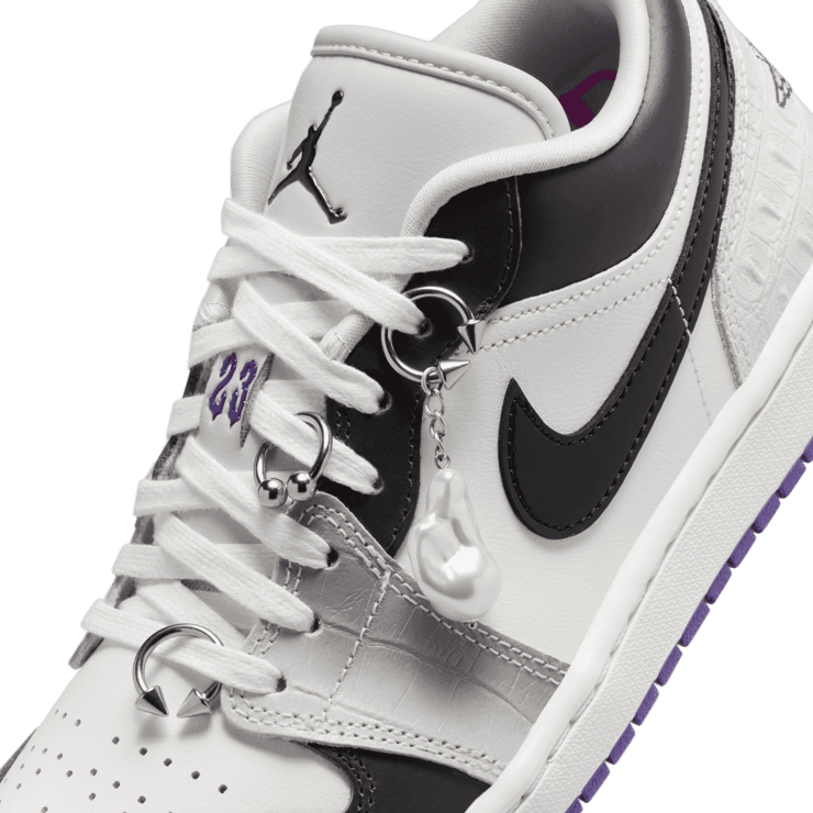 Air Jordan 1 Low SE Cement Grey Field Purple (W) Angle 7