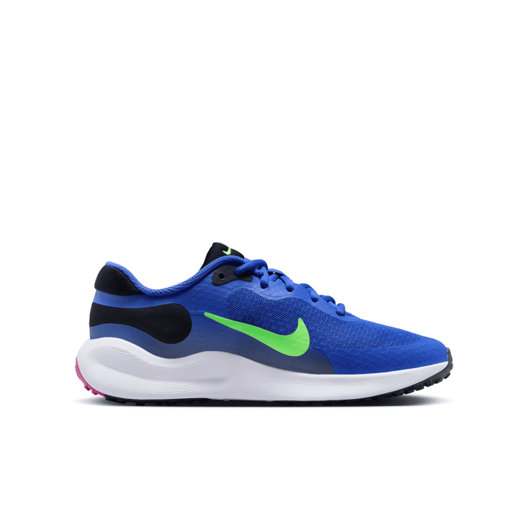 Nike Revolution 7 'Ultramarine Lime Blast' (GS) Angle 1
