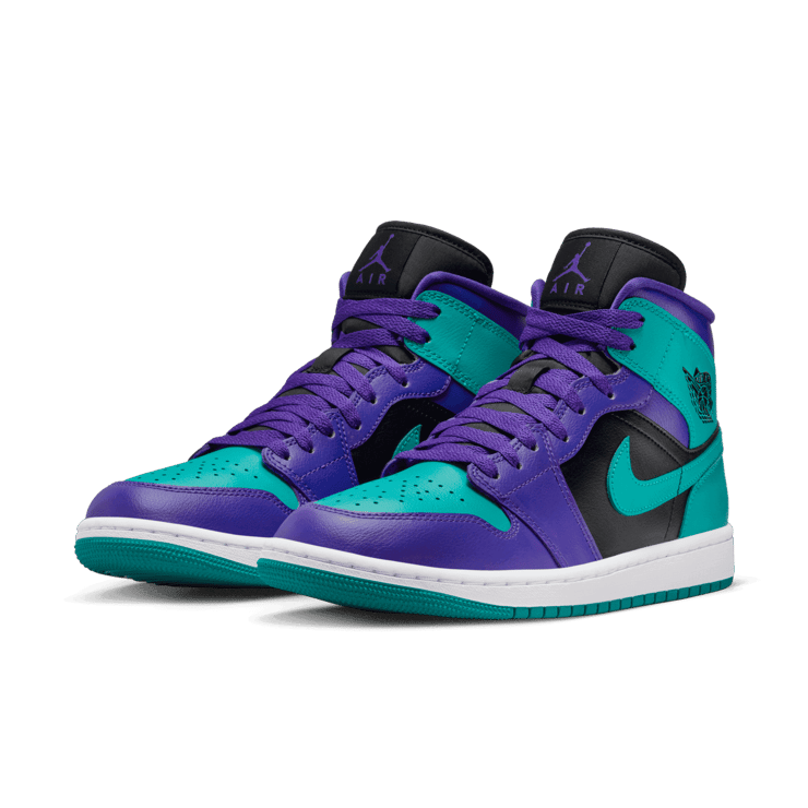 Jordan 1 Mid Black Grape (W) Angle 2