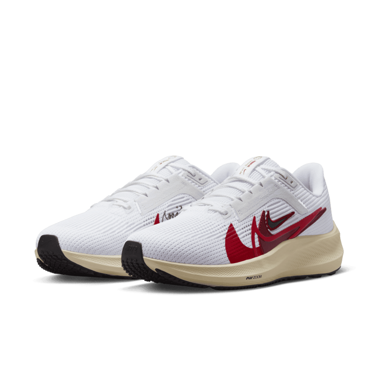 Nike Air Zoom Pegasus 40 Premium 'Quadruple Swoosh - White Team Red' (W) Angle 2