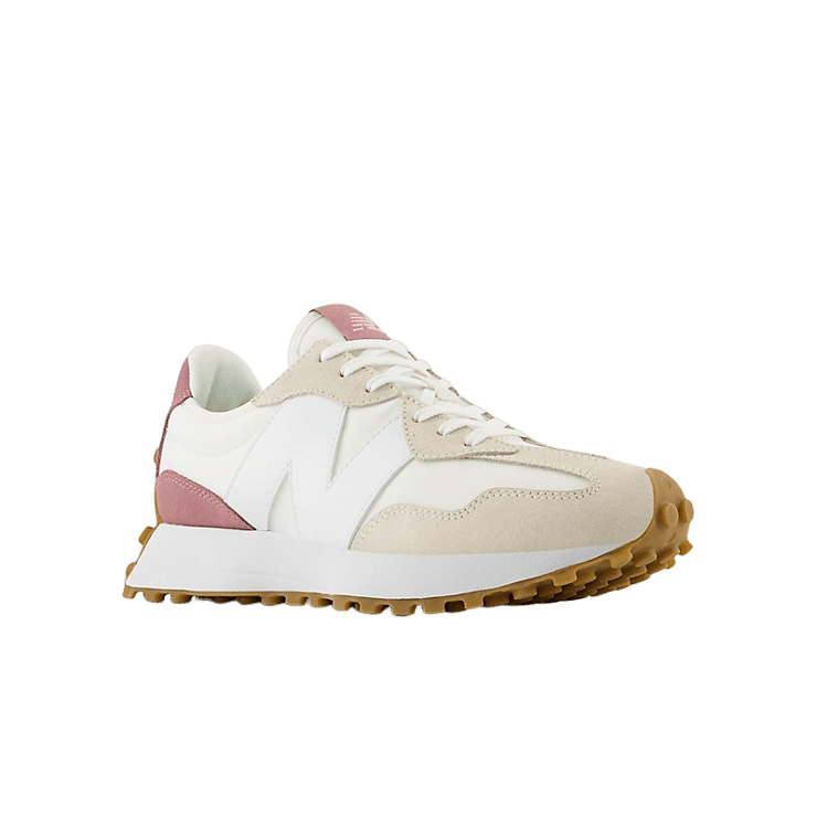 New Balance 327 White Pink (W) Angle 2