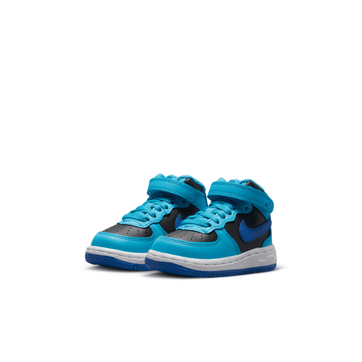 Nike Force 1 Mid LE 'Blue Lightning Black' (TD) Angle 3