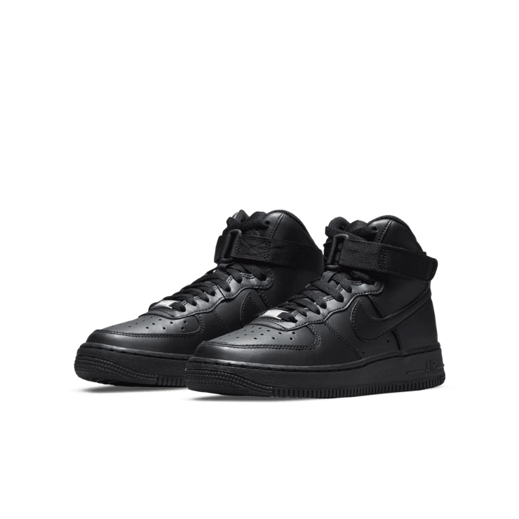 Nike Air Force 1 High LE 'Triple Black' (GS) Angle 2