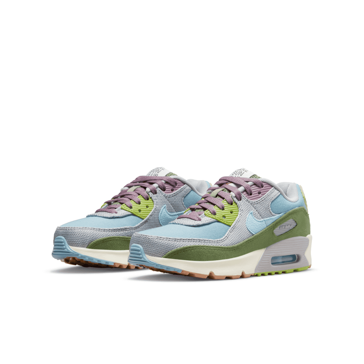 Nike Air Max 90 SE 'Sun Club - Worn Blue Treeline' (GS) Angle 1