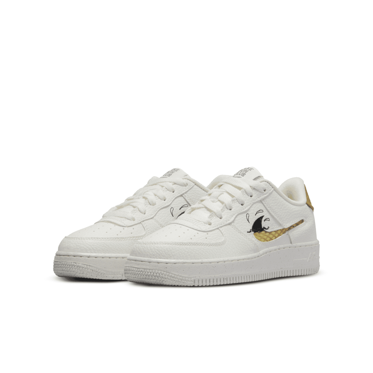 Nike Air Force 1 Low '07 LV8 Next Nature 'Sun Club - White Shark's Fin' (GS) Angle 1