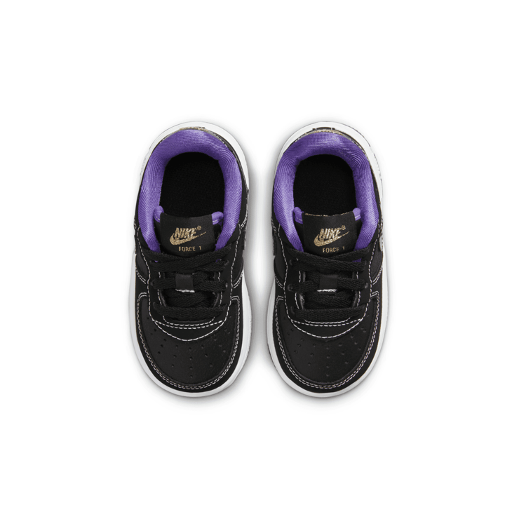 Nike Force 1 LV8 'Cracked - Black White' (TD) Angle 2