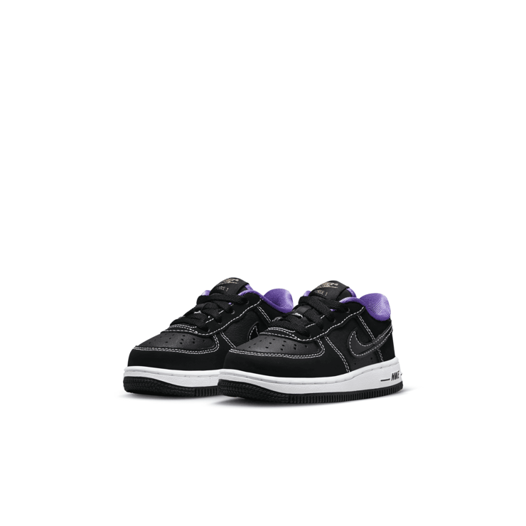 Nike Force 1 LV8 'Cracked - Black White' (TD) Angle 3