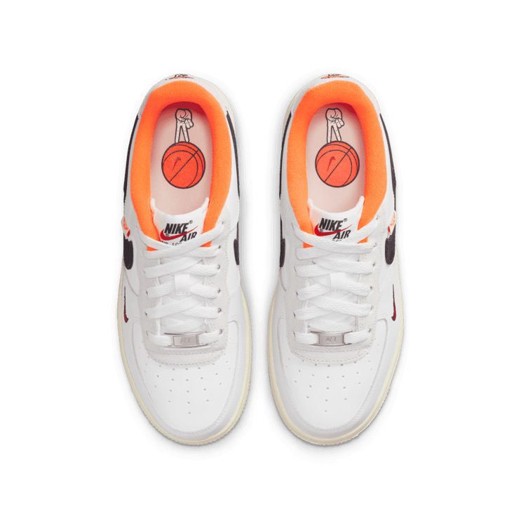 Nike Air Force 1 LV8 'Hoops Pack - White Total Orange' (GS) Angle 1