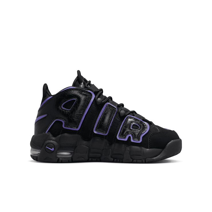 Nike Air More Uptempo 'Black Action Grape' (GS) Angle 1