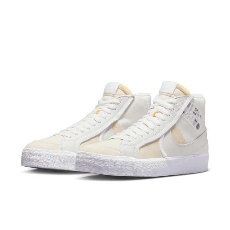 Nike SB Blazer Mid Warning Label Summit White Angle 2