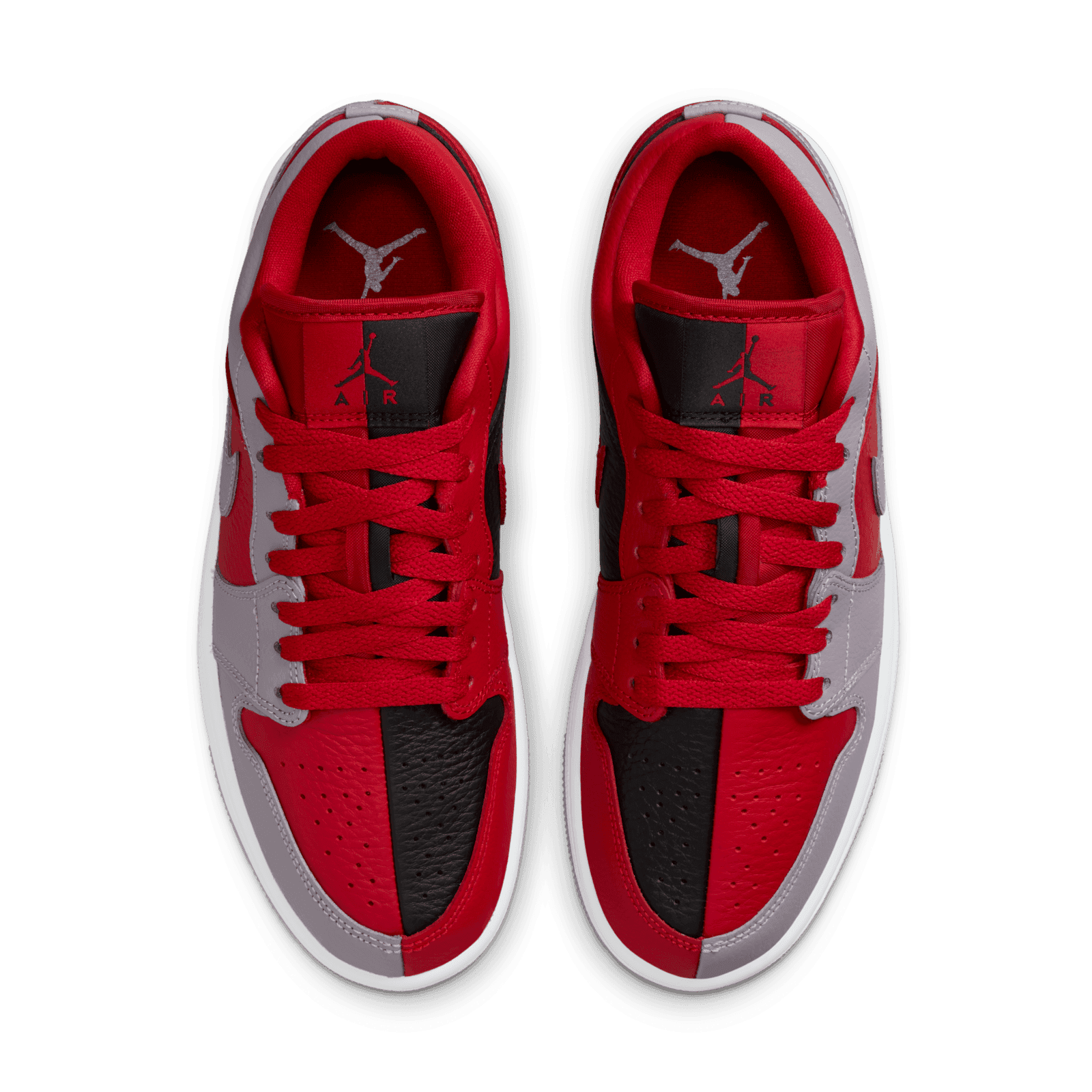 red and white split jordan 1