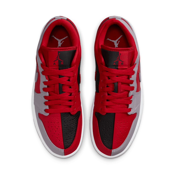 Air Jordan 1 Low Split Gym Red Cement Grey Black (W) Angle 1