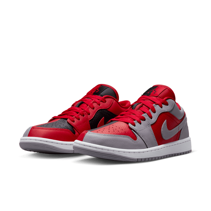 Air Jordan 1 Low Split Gym Red Cement Grey Black (W) Angle 2