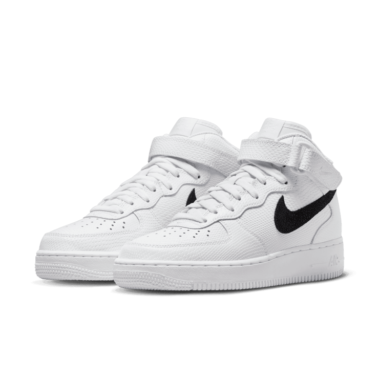 Nike Air Force 1 Mid Reptile White Black (W) Angle 2