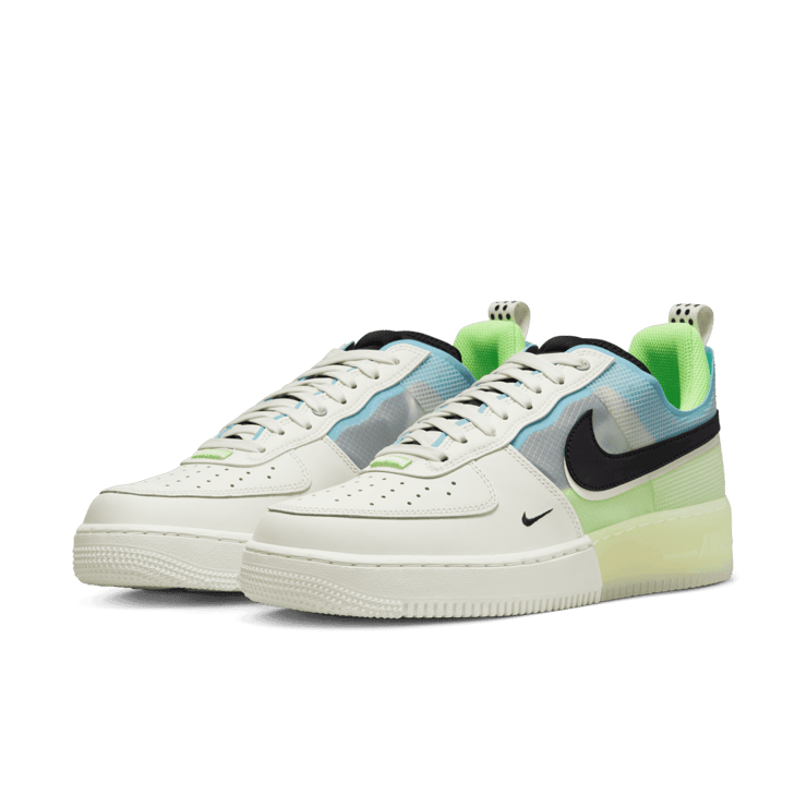 Nike Air Force 1 React White Ghost Green Blue Chill Angle 2