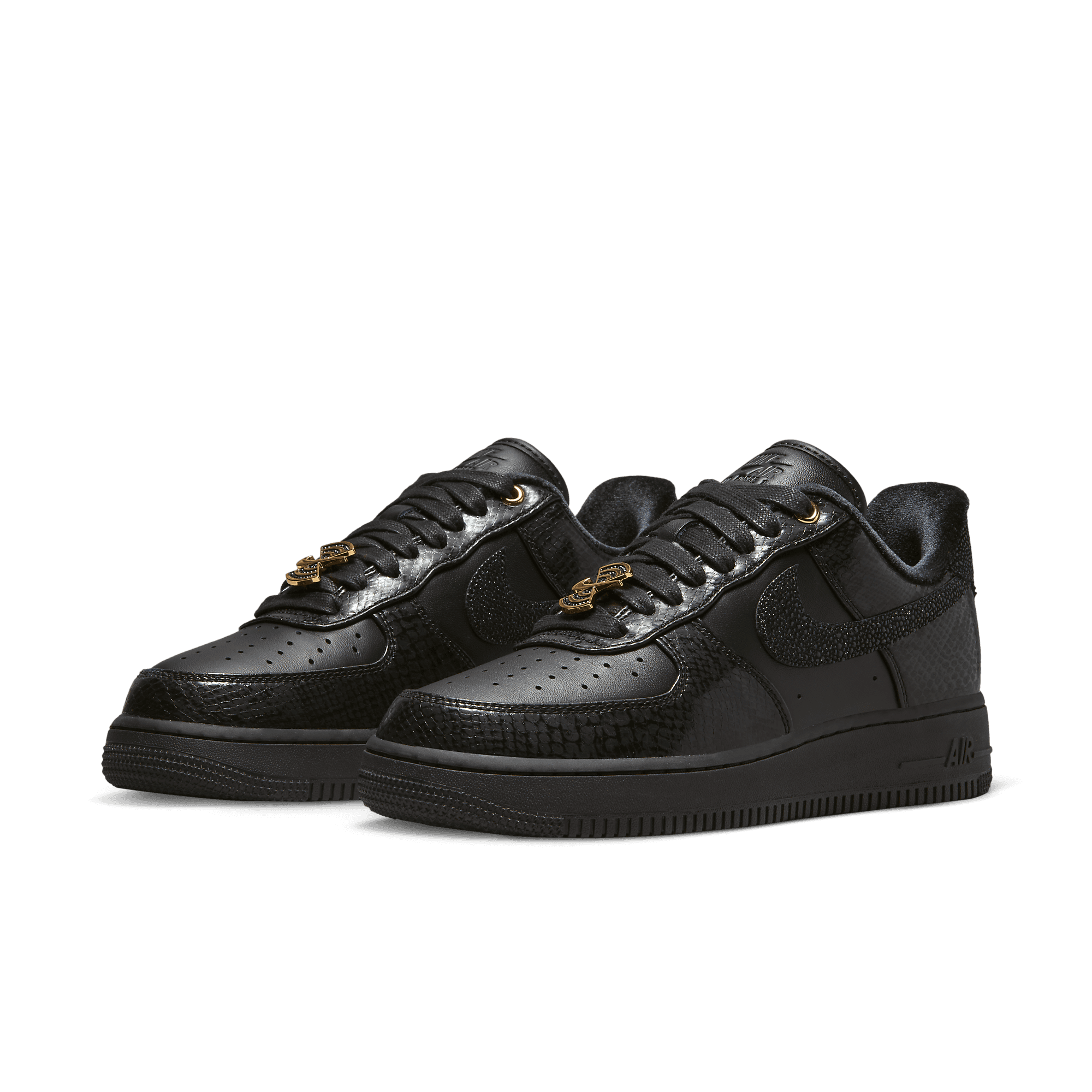 air force 1 black black gold