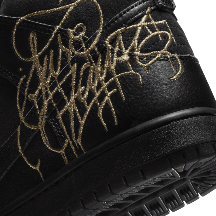 Nike SB Dunk High FAUST Black Gold Angle 5