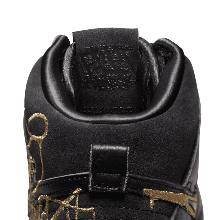 Nike SB Dunk High FAUST Black Gold Angle 7