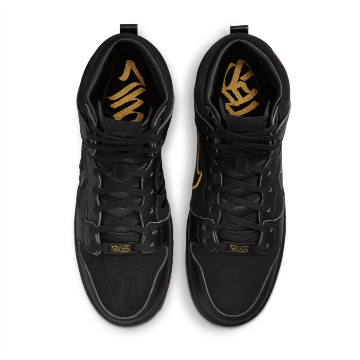 Nike SB Dunk High FAUST Black Gold Angle 1