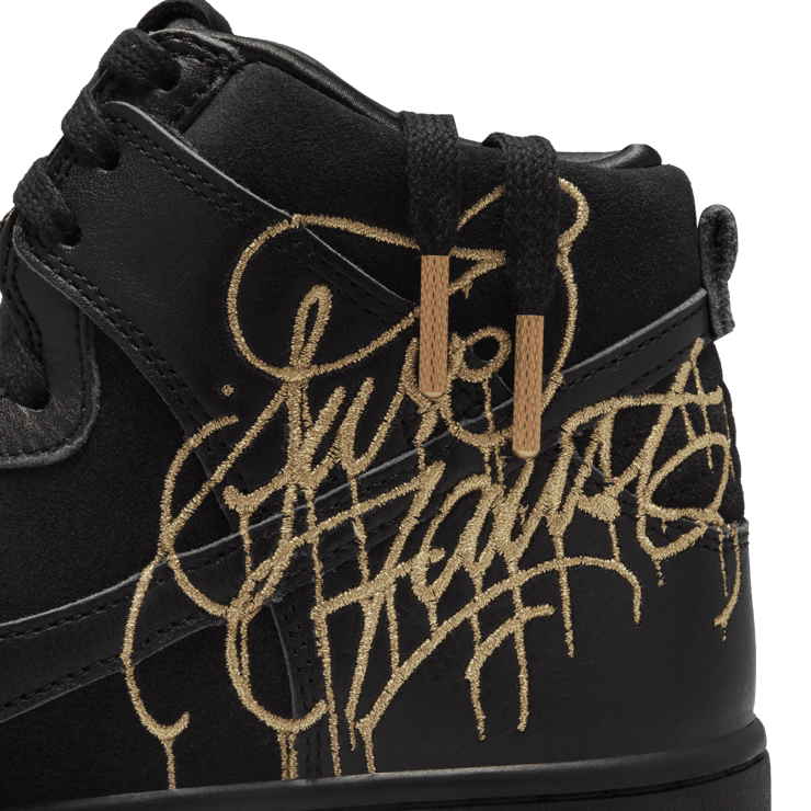 Nike SB Dunk High FAUST Black Gold Angle 6