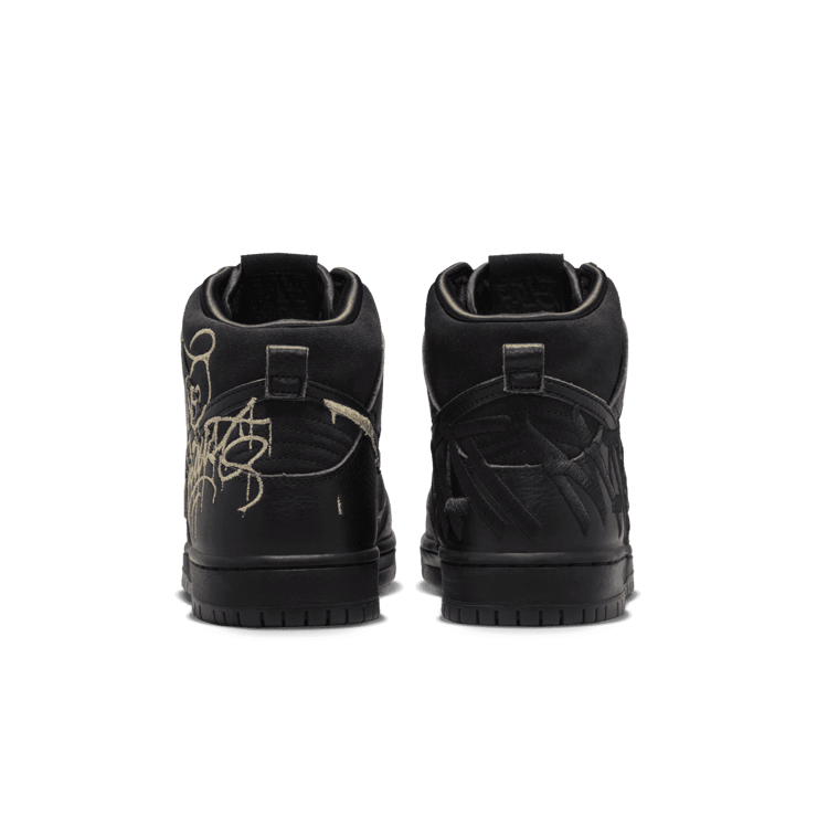 Nike SB Dunk High FAUST Black Gold Angle 3