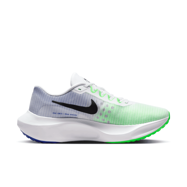 Nike Zoom Fly 5 'White Green Strike Blue' Angle 1