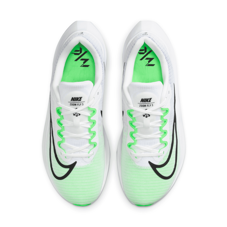Nike Zoom Fly 5 'White Green Strike Blue' Angle 2