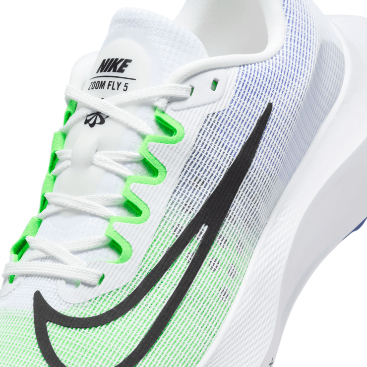 Nike Zoom Fly 5 'White Green Strike Blue' Angle 5