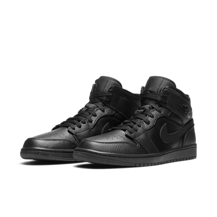 Jordan 1 Mid Triple Black Angle 2